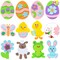 24 Pcs Foam Easter Egg Magnet Craft Kit, Easter Craft Kits DIY Animal and Egg Magnet Set for Kids Favor Classroom Homeschool Art Decor, Art and Craft Supplies Party Favors